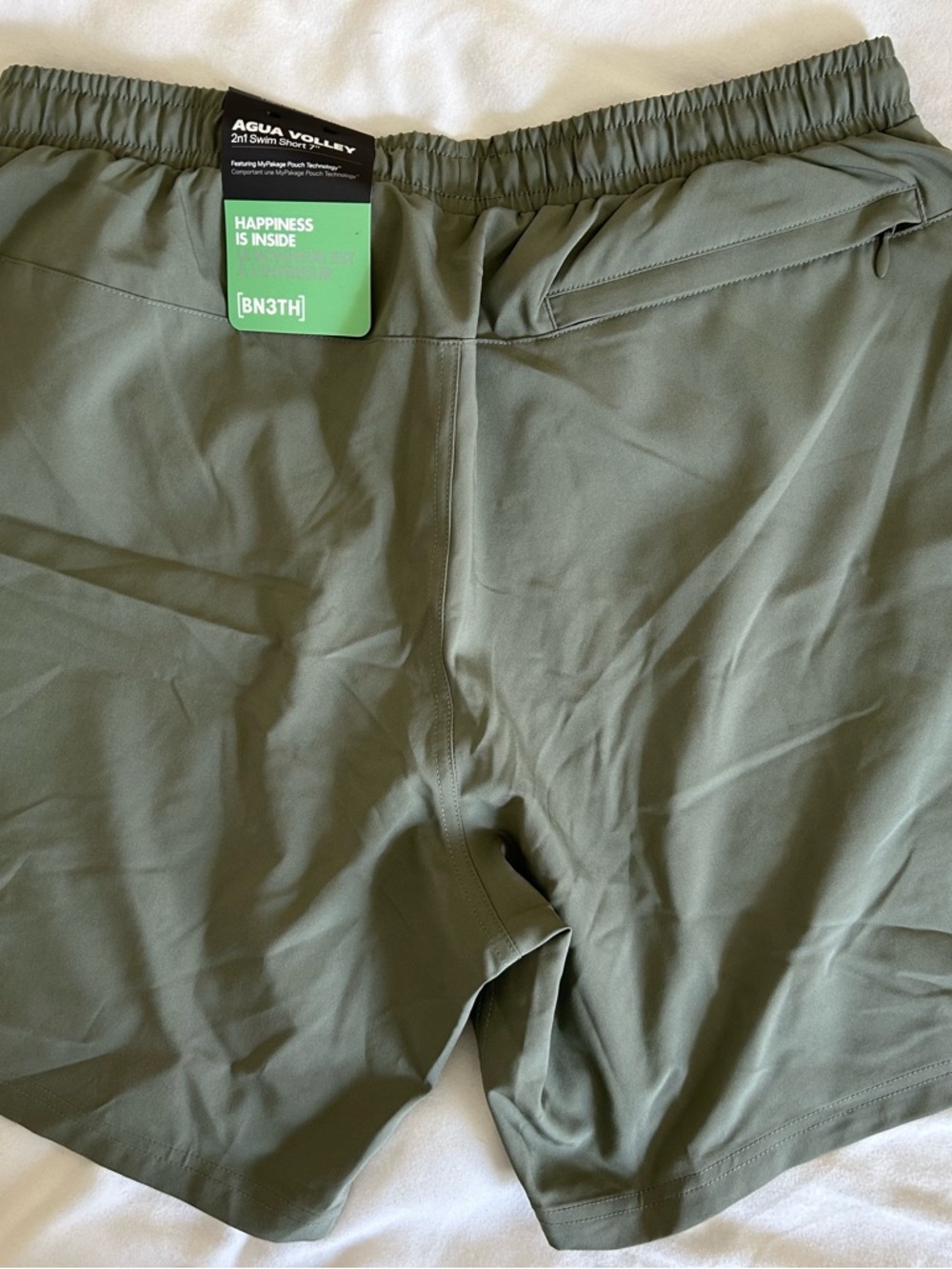 BN3TH Agua Volley Olive Green Swim Shorts